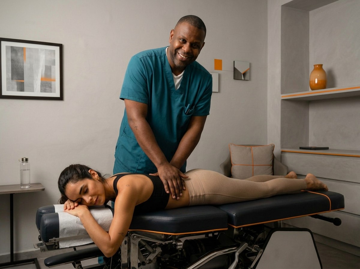 Cuidado espinal integral-Radiografía en sitio y evaluación de la columna vertebral para diagnóstico del cuidado espinal.