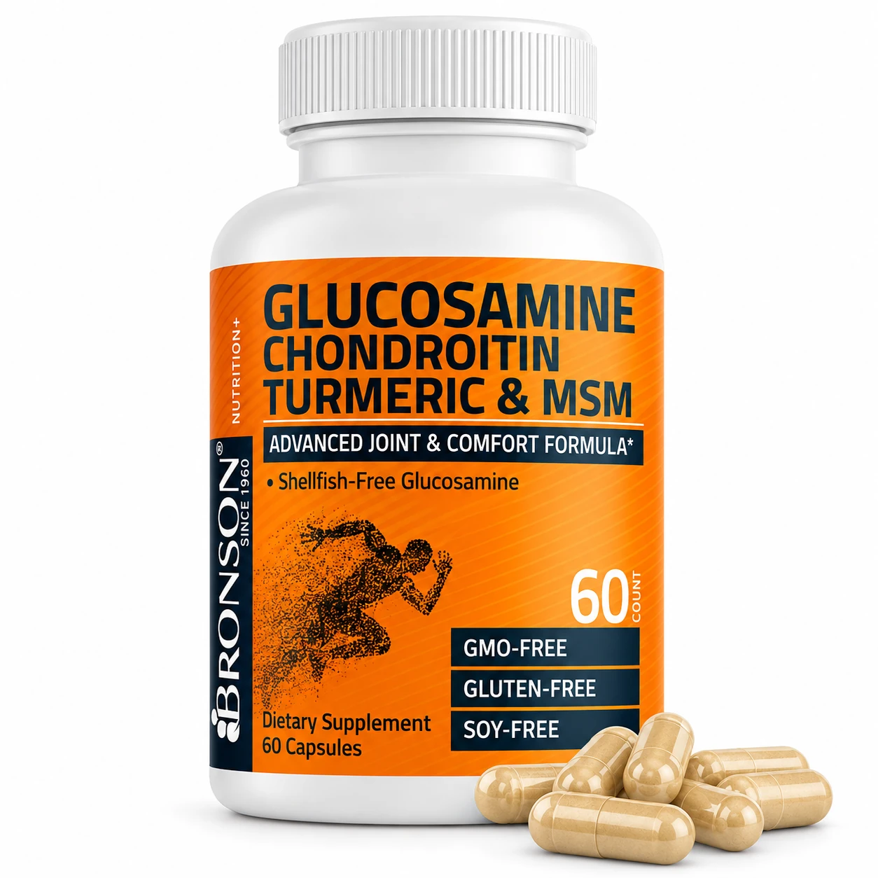 Bronson Glucosamine Chondroitin Turmeric & MSM – 60 Cápsulas